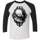 T-Shirts Heather White/Vintage Black / X-Small Mirror Men's Triblend 3/4 Sleeve