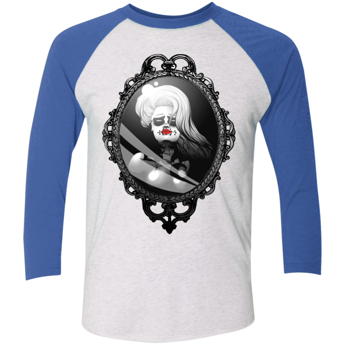 T-Shirts Heather White/Vintage Royal / X-Small Mirror Men's Triblend 3/4 Sleeve