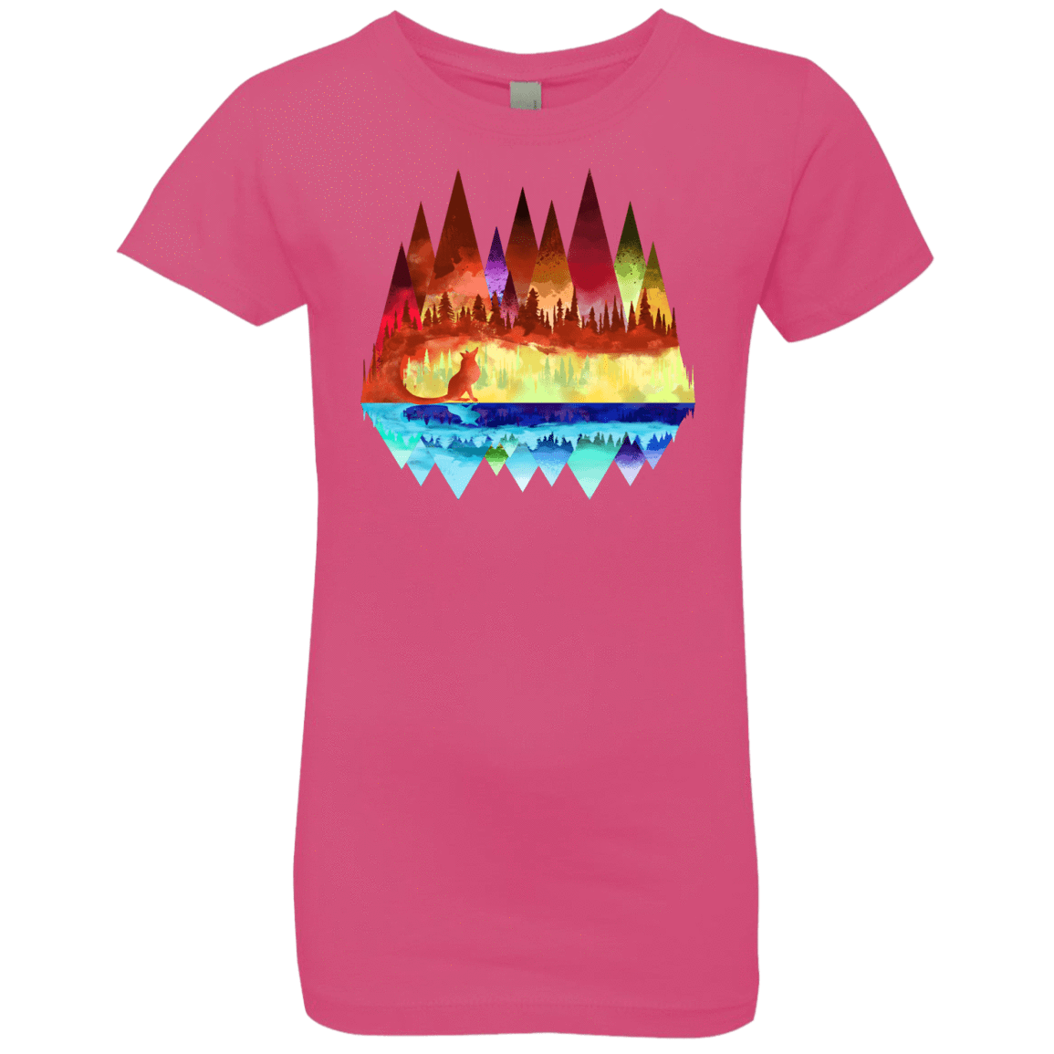 T-Shirts Hot Pink / YXS Mirrored Range Girls Premium T-Shirt