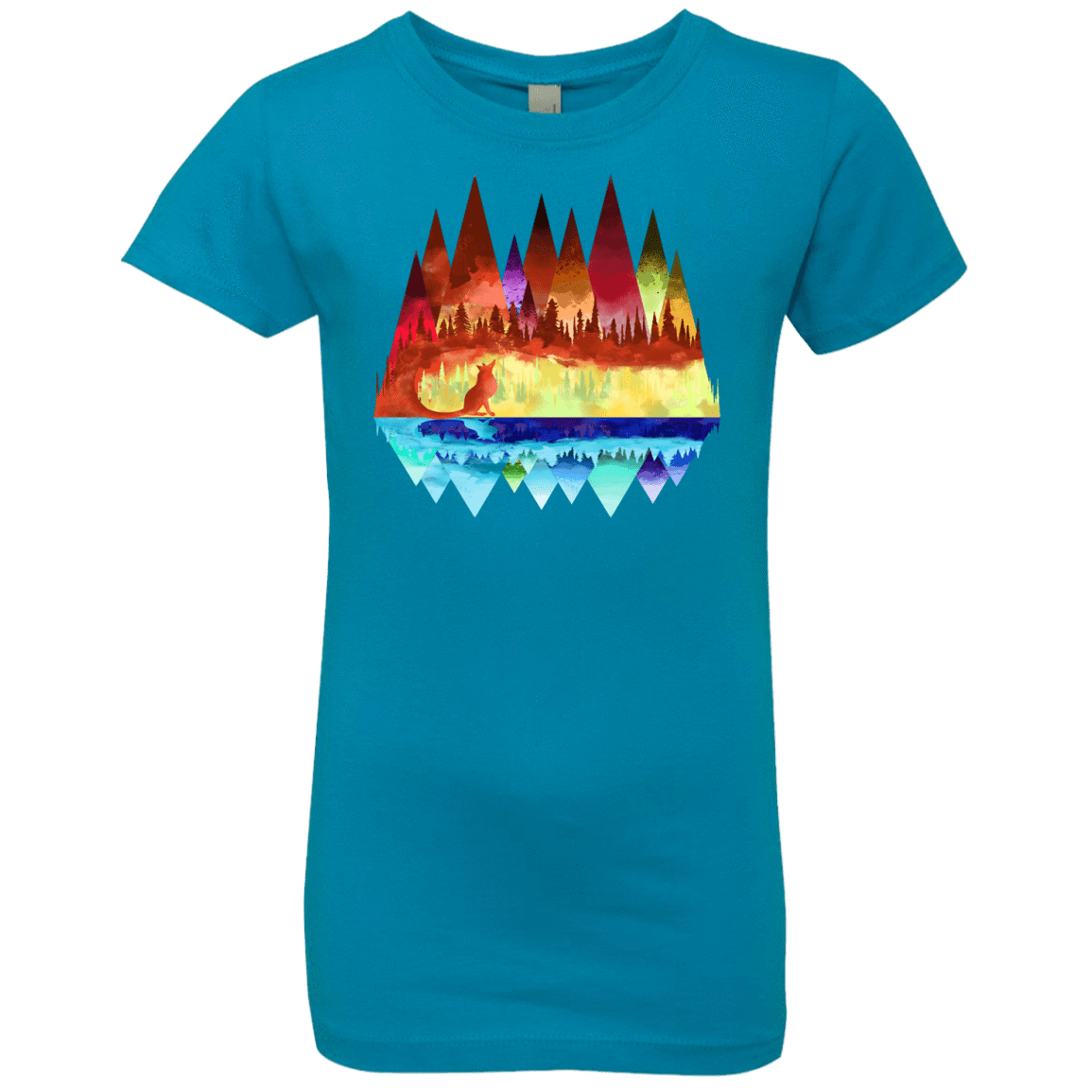 T-Shirts Turquoise / YXS Mirrored Range Girls Premium T-Shirt