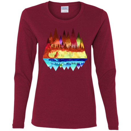 T-Shirts Cardinal / S Mirrored Range Women's Long Sleeve T-Shirt