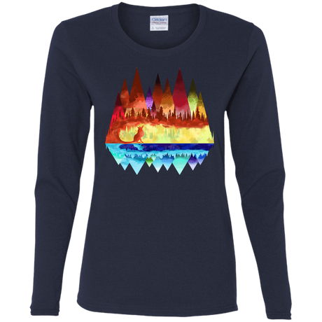 T-Shirts Navy / S Mirrored Range Women's Long Sleeve T-Shirt