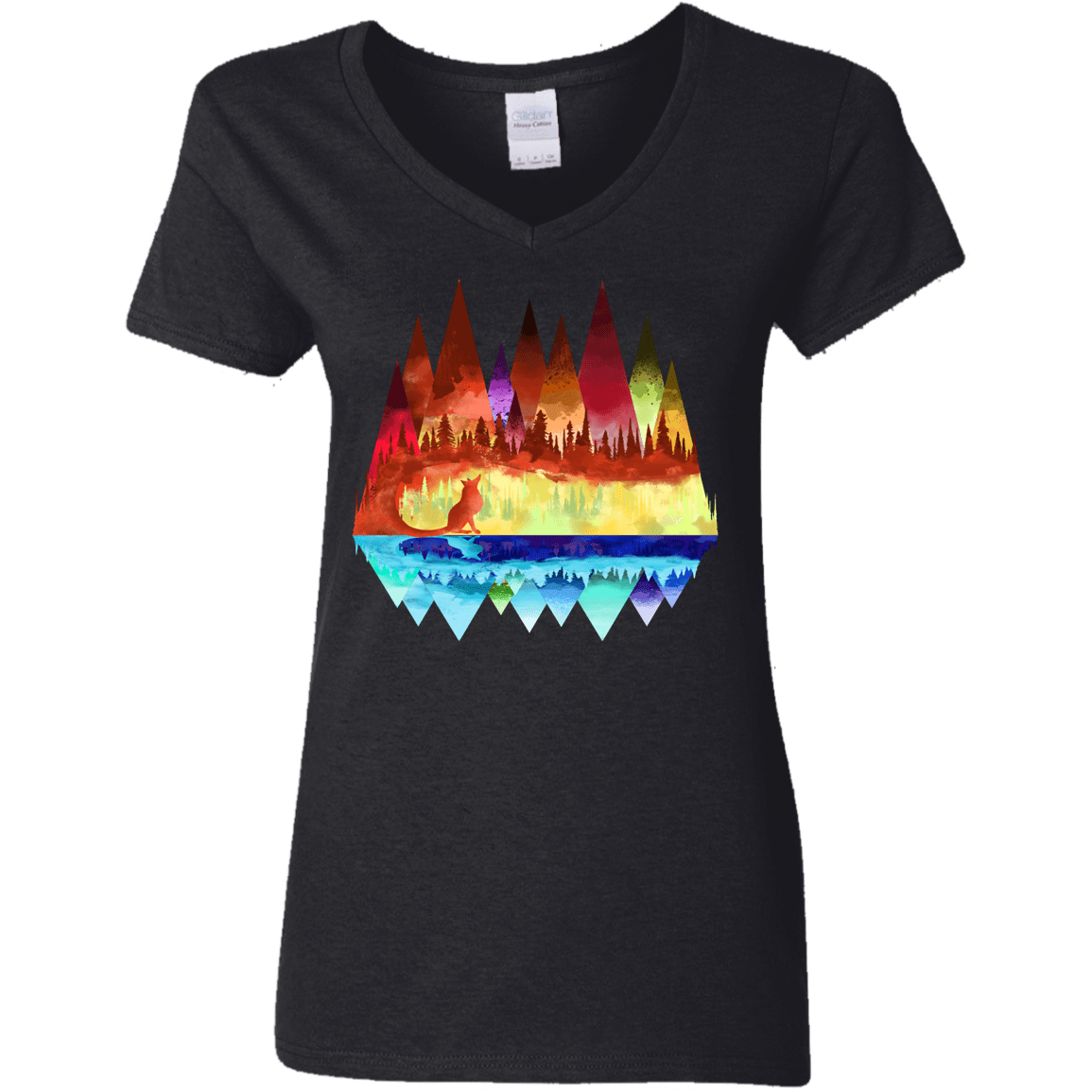 T-Shirts Black / S Mirrored Range Women's V-Neck T-Shirt