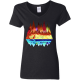 T-Shirts Black / S Mirrored Range Women's V-Neck T-Shirt