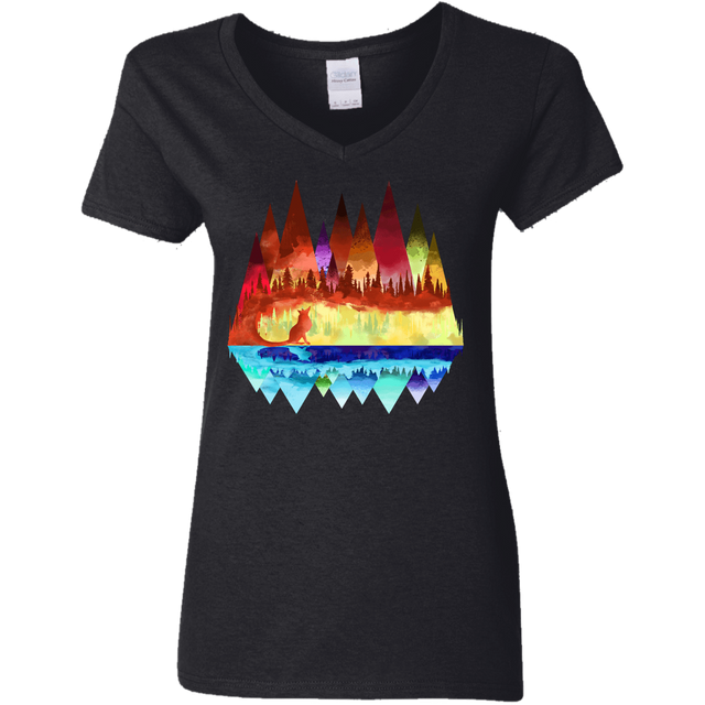 T-Shirts Black / S Mirrored Range Women's V-Neck T-Shirt