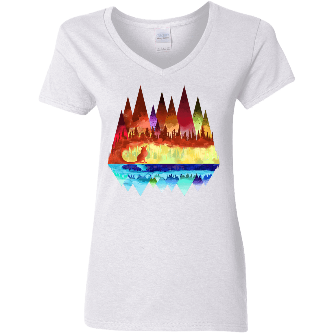 T-Shirts White / S Mirrored Range Women's V-Neck T-Shirt