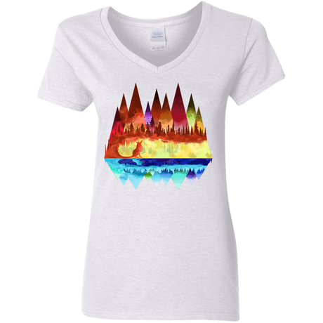 T-Shirts White / S Mirrored Range Women's V-Neck T-Shirt