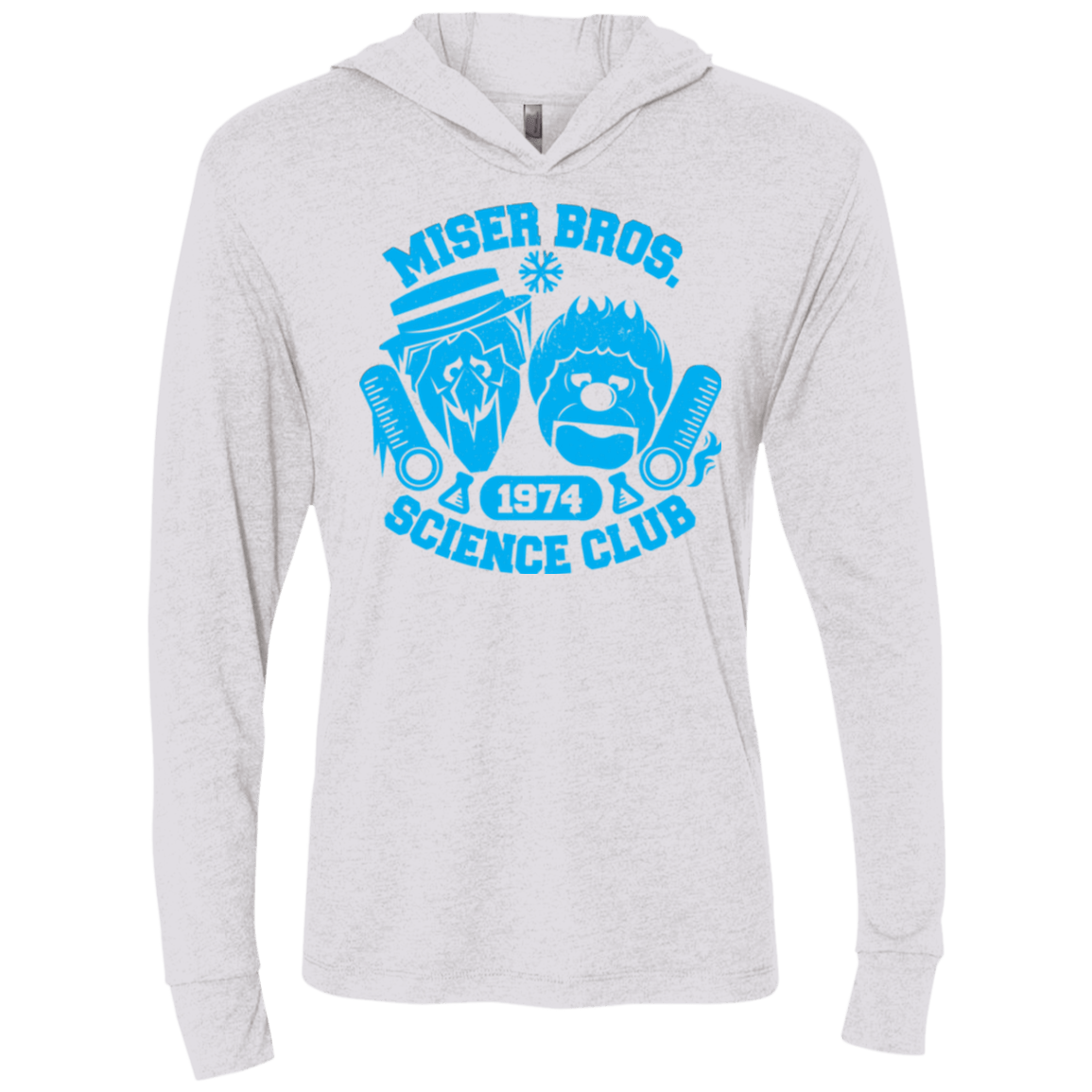 T-Shirts Heather White / X-Small Miser bros Science Club Triblend Long Sleeve Hoodie Tee