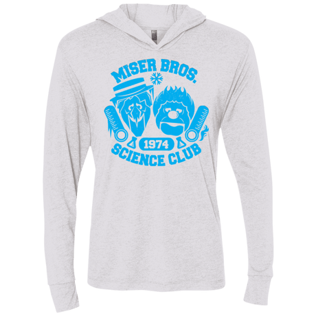 T-Shirts Heather White / X-Small Miser bros Science Club Triblend Long Sleeve Hoodie Tee