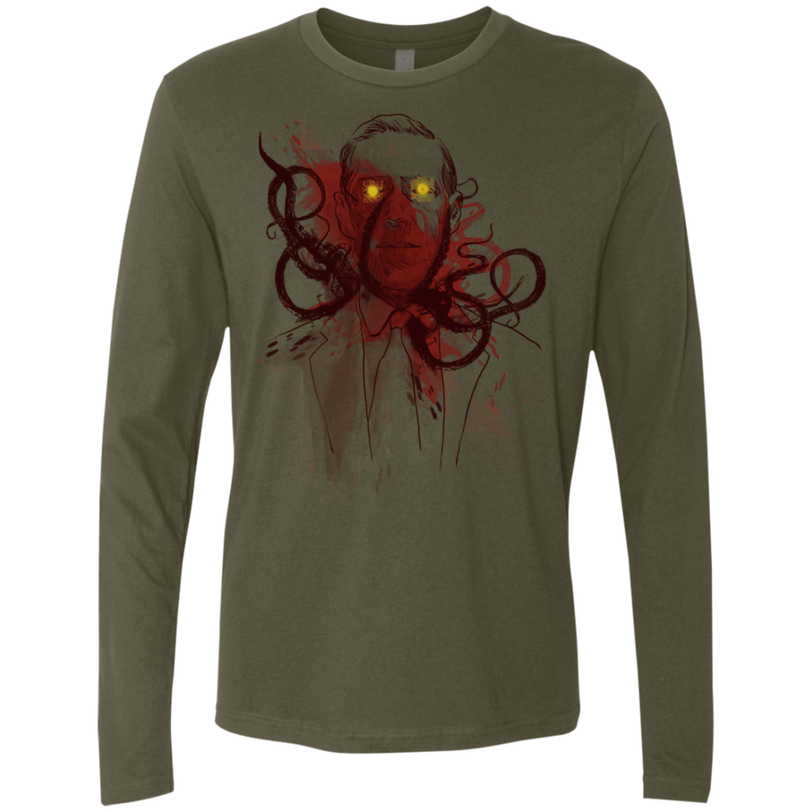 T-Shirts Military Green / S Miskatoninked Men's Premium Long Sleeve