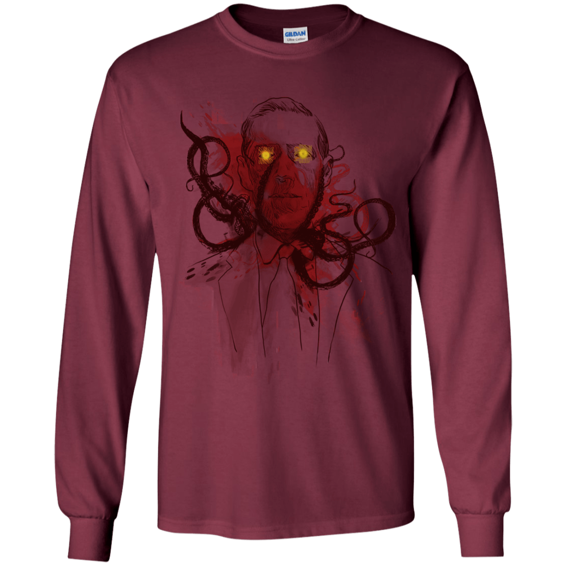 T-Shirts Maroon / YS Miskatoninked Youth Long Sleeve T-Shirt