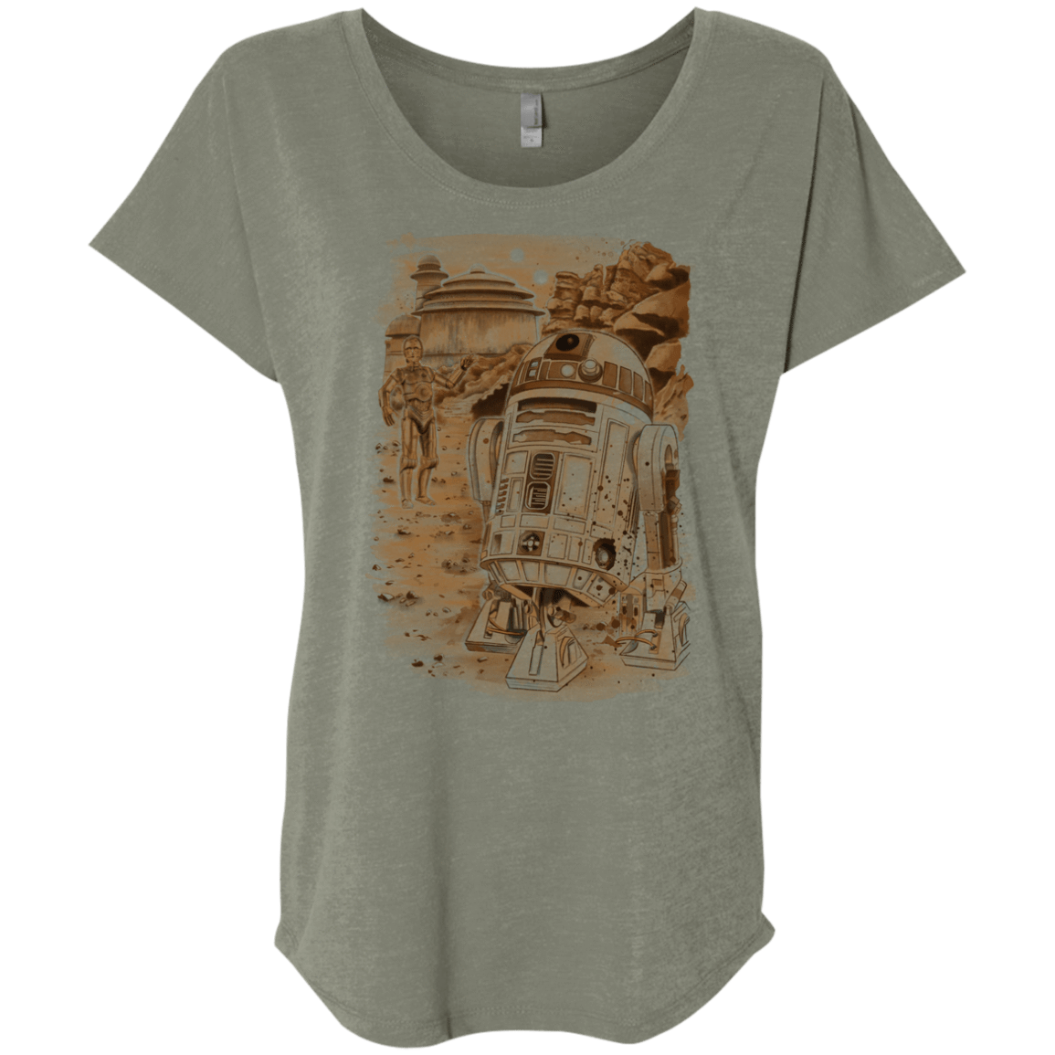 T-Shirts Venetian Grey / X-Small Mission to jabba palace Triblend Dolman Sleeve