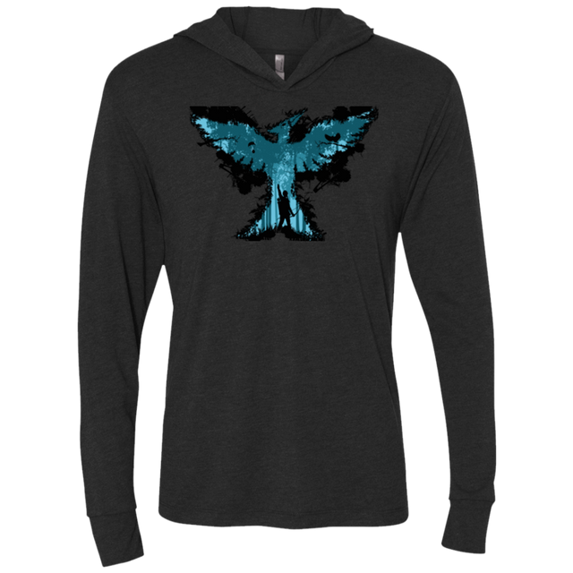 T-Shirts Vintage Black / X-Small Mocking jay Triblend Long Sleeve Hoodie Tee