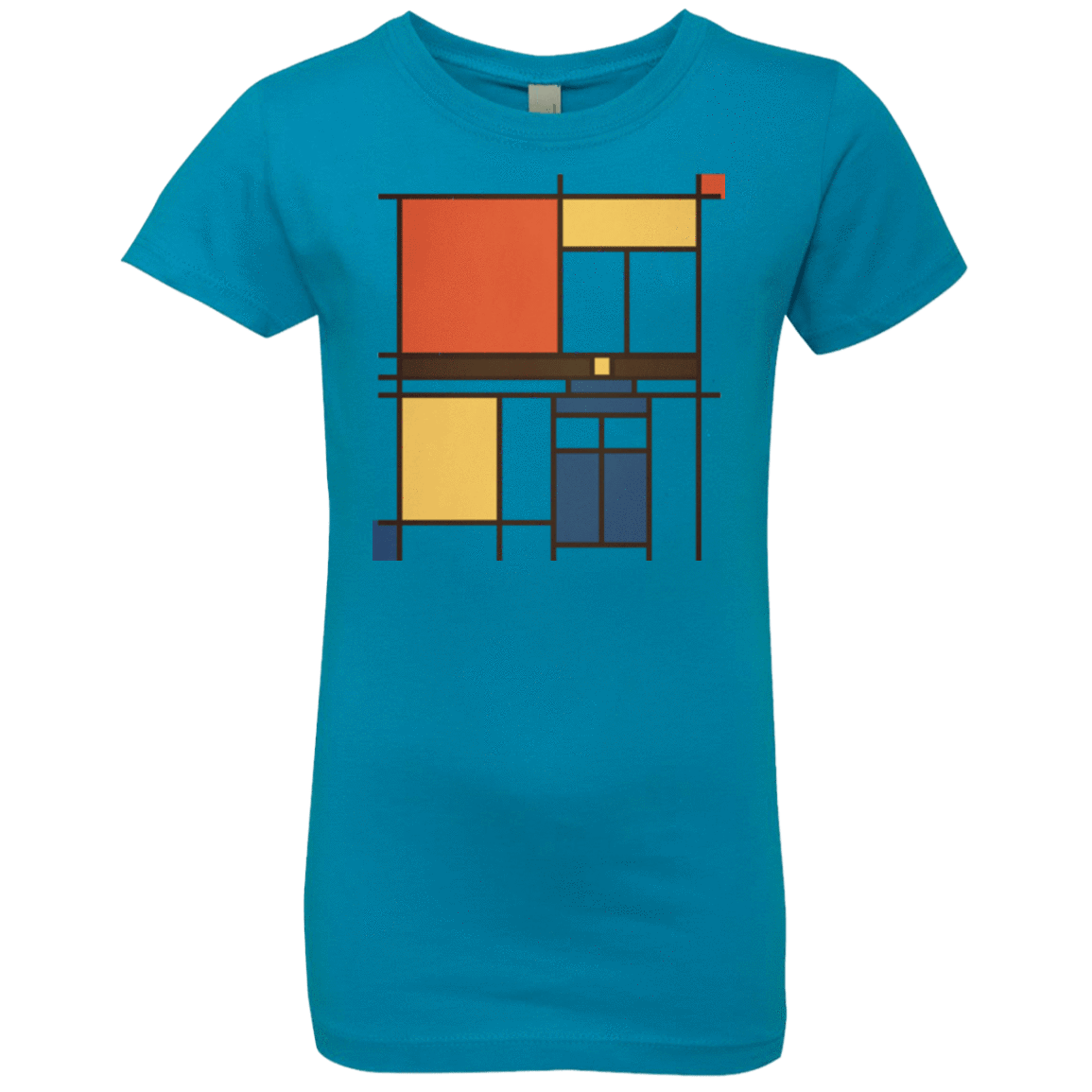 T-Shirts Turquoise / YXS Mondrian Who Girls Premium T-Shirt