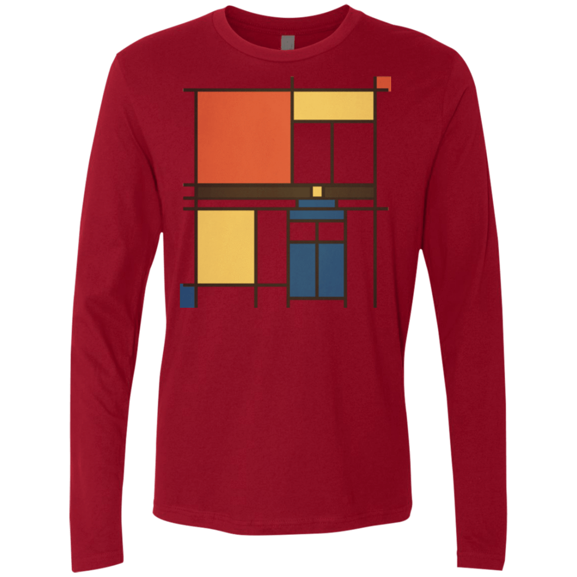 T-Shirts Cardinal / Small Mondrian Who Men's Premium Long Sleeve