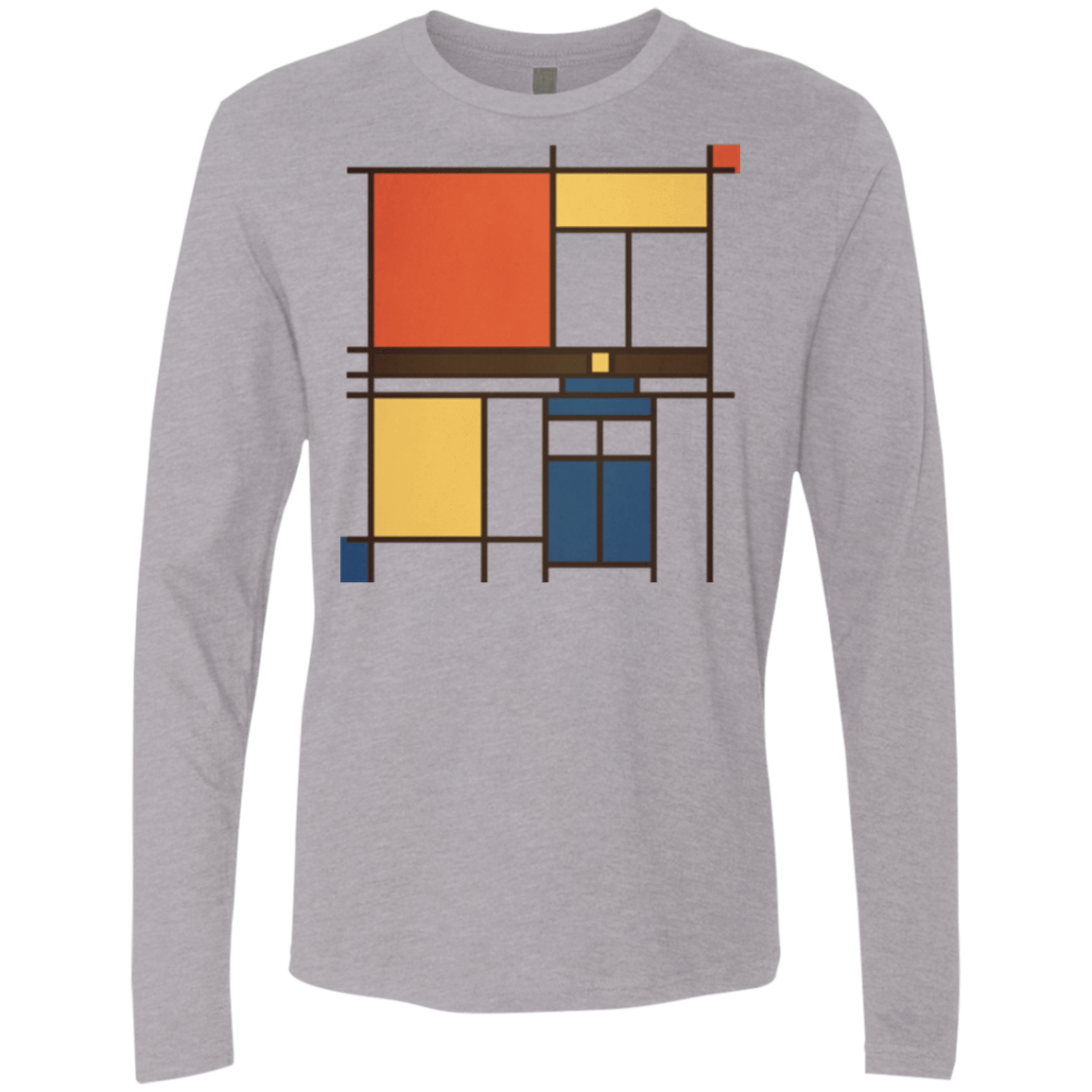 T-Shirts Heather Grey / Small Mondrian Who Men's Premium Long Sleeve