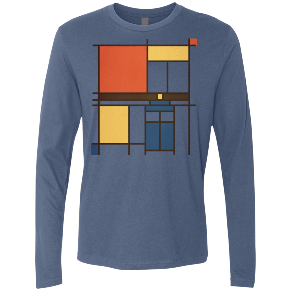 T-Shirts Indigo / Small Mondrian Who Men's Premium Long Sleeve