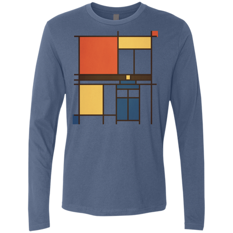T-Shirts Indigo / Small Mondrian Who Men's Premium Long Sleeve