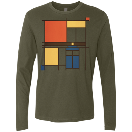 T-Shirts Military Green / Small Mondrian Who Men's Premium Long Sleeve