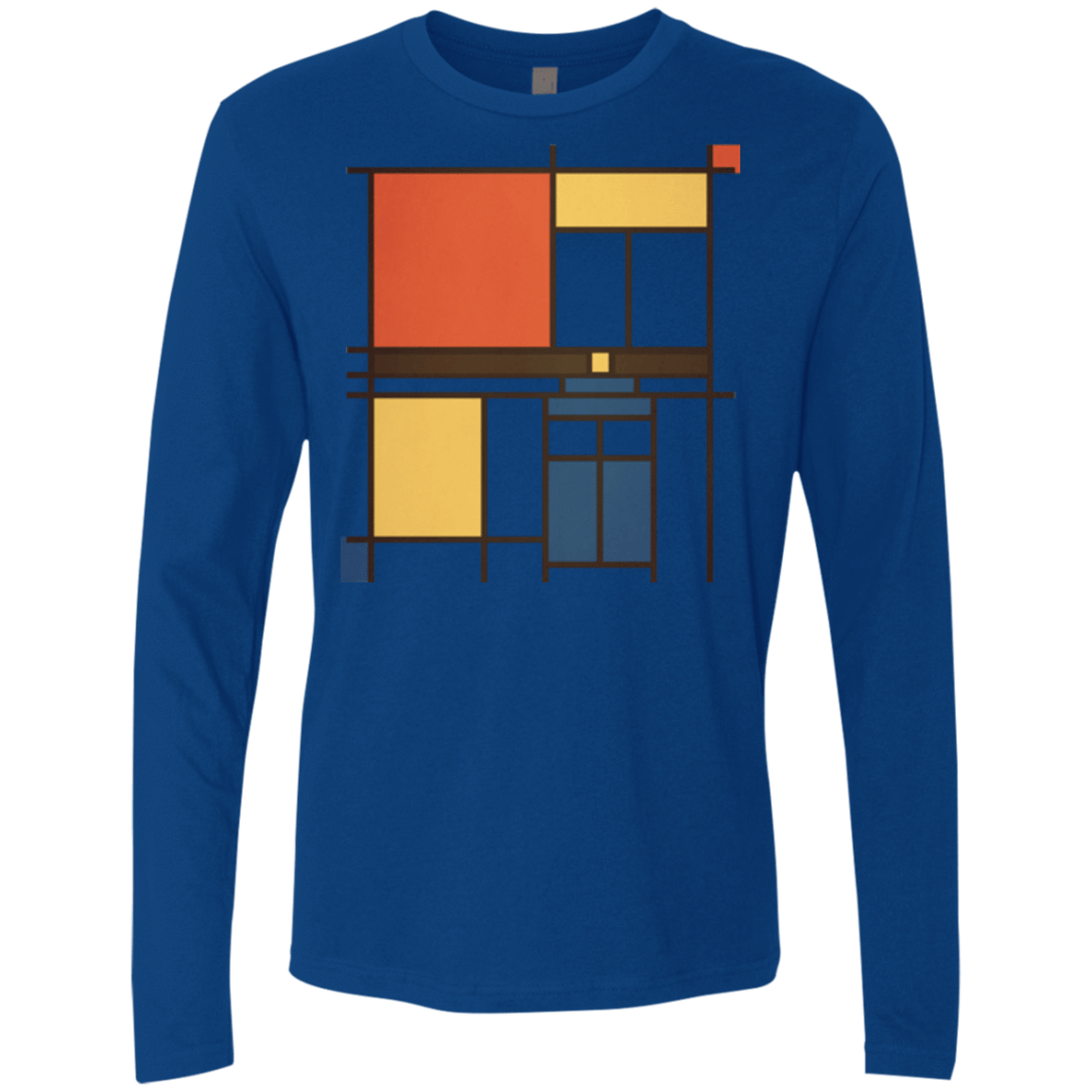 T-Shirts Royal / Small Mondrian Who Men's Premium Long Sleeve