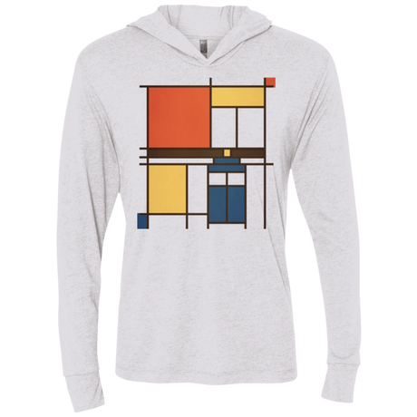 T-Shirts Heather White / X-Small Mondrian Who Triblend Long Sleeve Hoodie Tee
