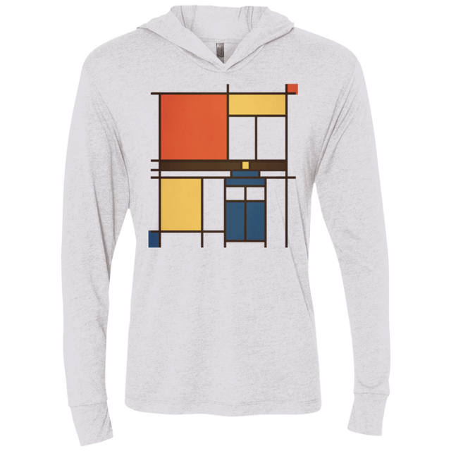 T-Shirts Heather White / X-Small Mondrian Who Triblend Long Sleeve Hoodie Tee