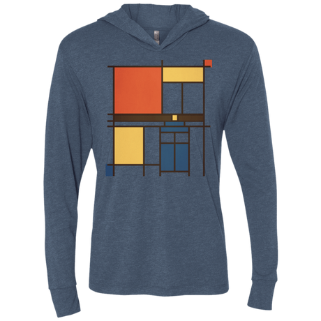 T-Shirts Indigo / X-Small Mondrian Who Triblend Long Sleeve Hoodie Tee