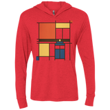 T-Shirts Vintage Red / X-Small Mondrian Who Triblend Long Sleeve Hoodie Tee
