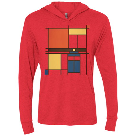 T-Shirts Vintage Red / X-Small Mondrian Who Triblend Long Sleeve Hoodie Tee