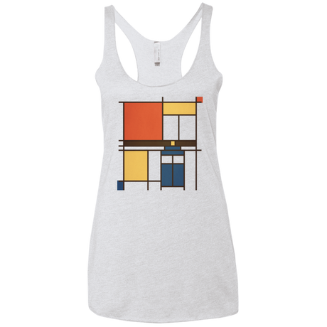 T-Shirts Heather White / X-Small Mondrian Who Women's Triblend Racerback Tank