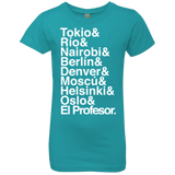 T-Shirts Tahiti Blue / YXS Money Heist Jetset Girls Premium T-Shirt