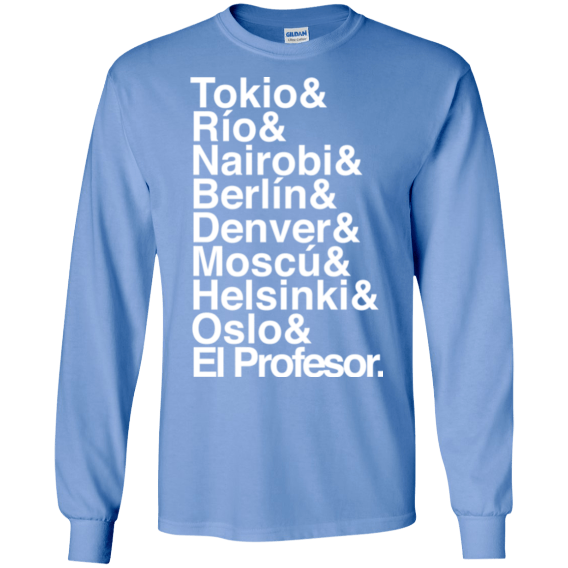 T-Shirts Carolina Blue / S Money Heist Jetset Men's Long Sleeve T-Shirt