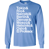 T-Shirts Carolina Blue / S Money Heist Jetset Men's Long Sleeve T-Shirt