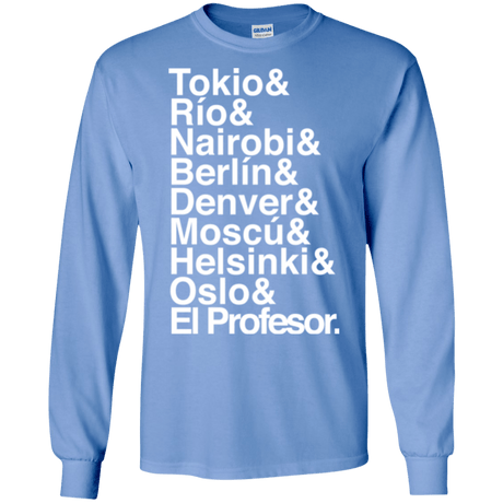 T-Shirts Carolina Blue / S Money Heist Jetset Men's Long Sleeve T-Shirt