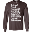 T-Shirts Dark Chocolate / S Money Heist Jetset Men's Long Sleeve T-Shirt