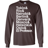 T-Shirts Dark Chocolate / S Money Heist Jetset Men's Long Sleeve T-Shirt