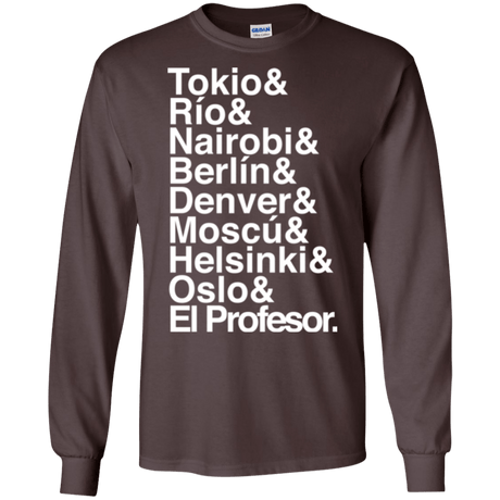 T-Shirts Dark Chocolate / S Money Heist Jetset Men's Long Sleeve T-Shirt