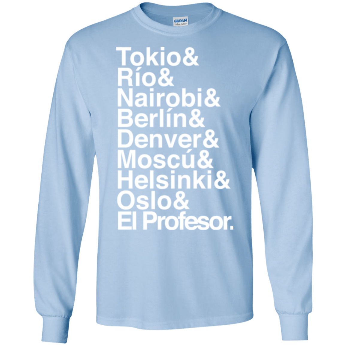 T-Shirts Light Blue / S Money Heist Jetset Men's Long Sleeve T-Shirt