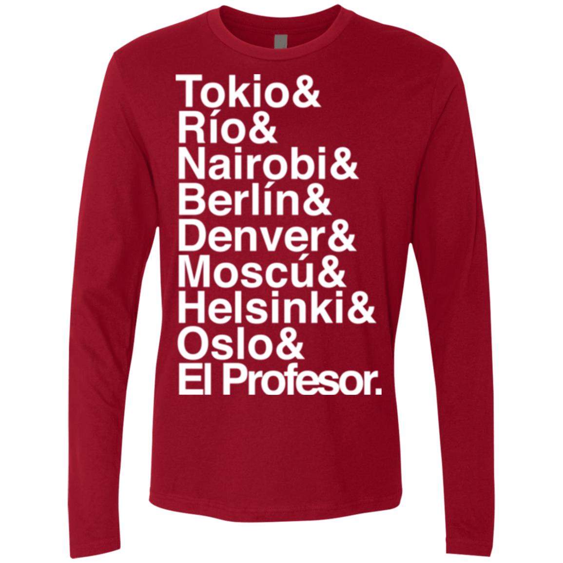 T-Shirts Cardinal / S Money Heist Jetset Men's Premium Long Sleeve