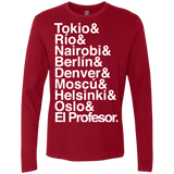 T-Shirts Cardinal / S Money Heist Jetset Men's Premium Long Sleeve