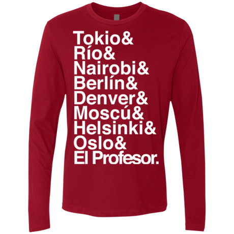 T-Shirts Cardinal / S Money Heist Jetset Men's Premium Long Sleeve
