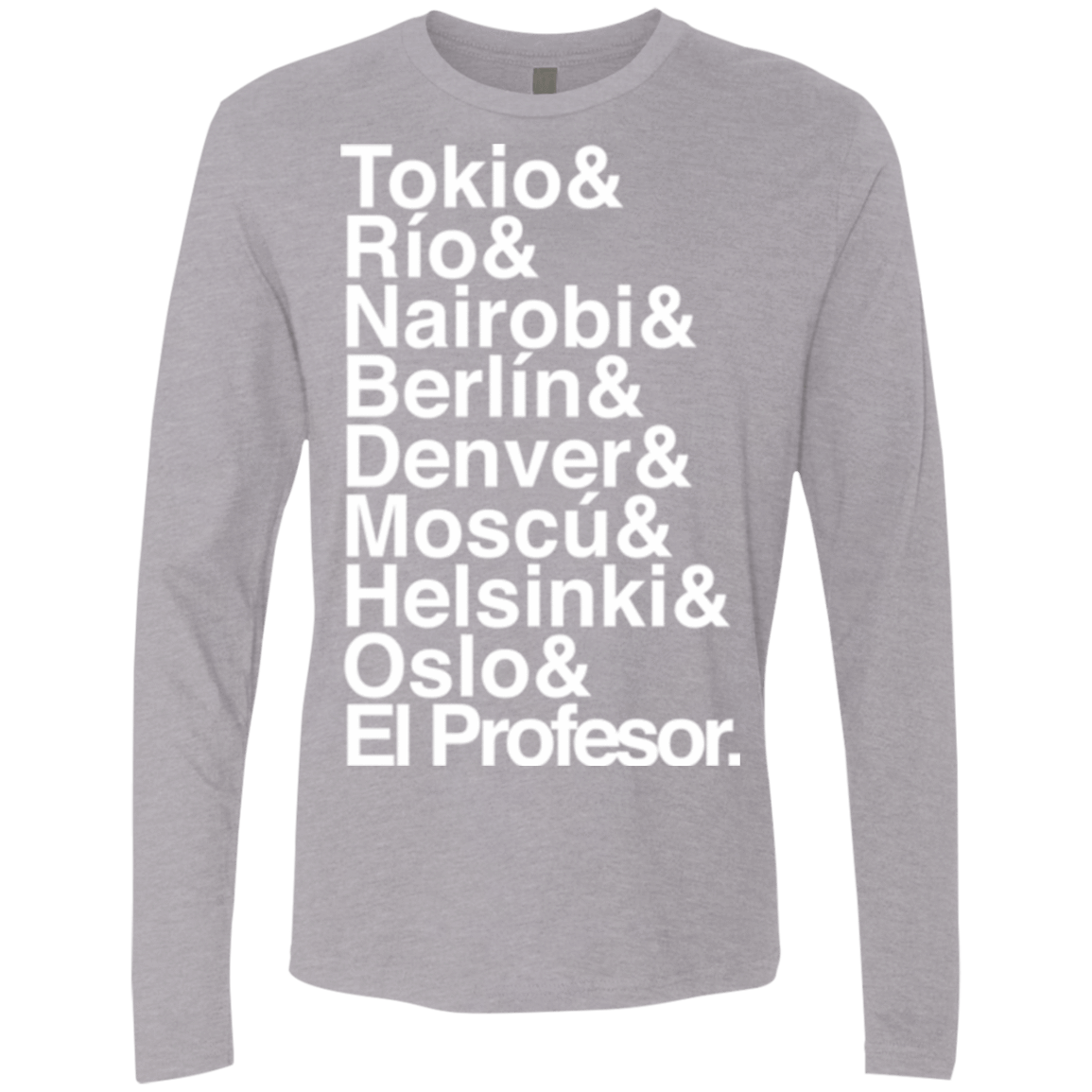 T-Shirts Heather Grey / S Money Heist Jetset Men's Premium Long Sleeve