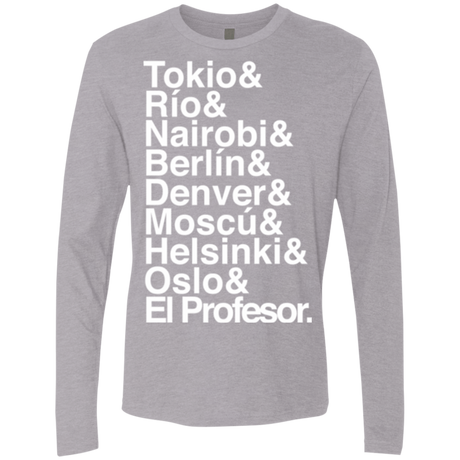 T-Shirts Heather Grey / S Money Heist Jetset Men's Premium Long Sleeve
