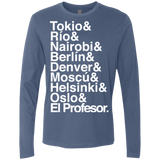 T-Shirts Indigo / S Money Heist Jetset Men's Premium Long Sleeve