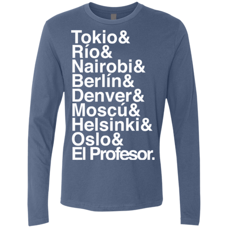 T-Shirts Indigo / S Money Heist Jetset Men's Premium Long Sleeve