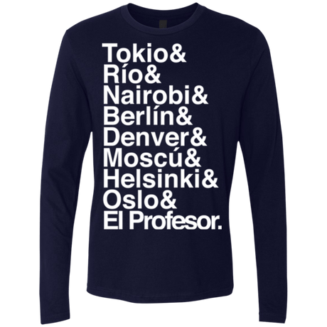 T-Shirts Midnight Navy / S Money Heist Jetset Men's Premium Long Sleeve