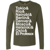 T-Shirts Military Green / S Money Heist Jetset Men's Premium Long Sleeve