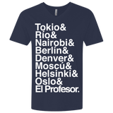T-Shirts Midnight Navy / X-Small Money Heist Jetset Men's Premium V-Neck