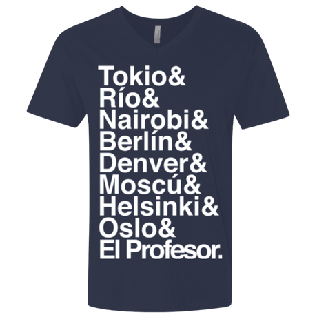 T-Shirts Midnight Navy / X-Small Money Heist Jetset Men's Premium V-Neck