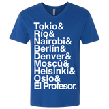 T-Shirts Royal / X-Small Money Heist Jetset Men's Premium V-Neck